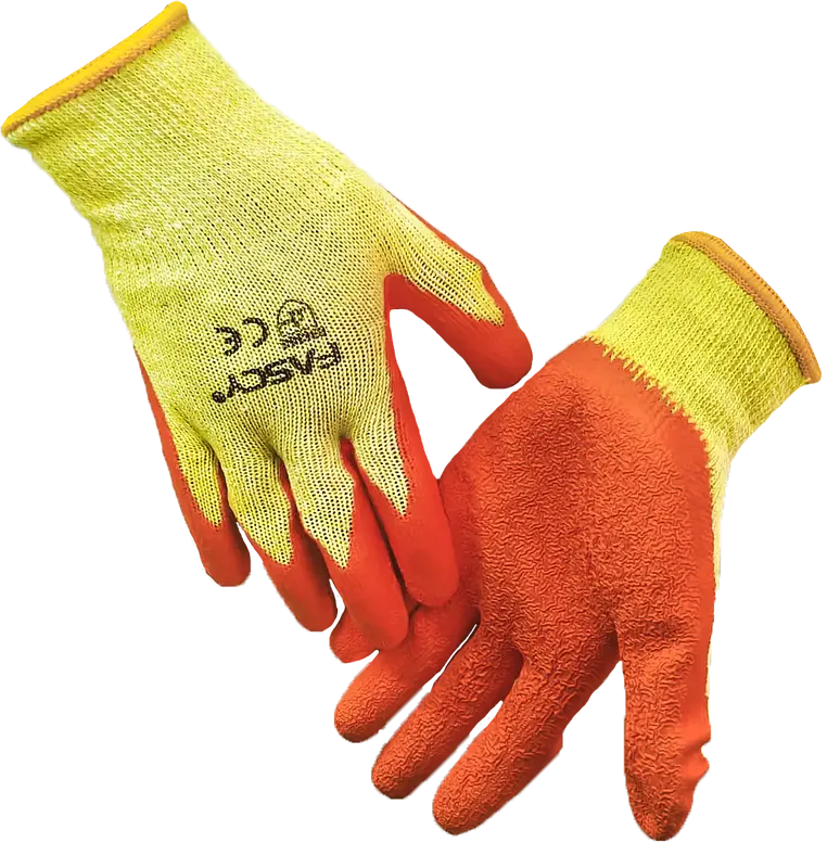 GUANTE FASCY GU02 HILO CON LATEX NARANJA TALLE XL