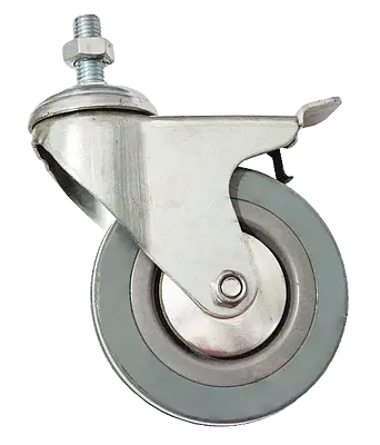 RUEDA GRIS ROSCA GIRATORIA Y FRENO