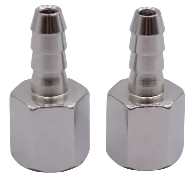ADAPTADOR MANGUERA HEMBRA FASCY AB13082 1/4" BSP 8MM PLATEADO 2PZS