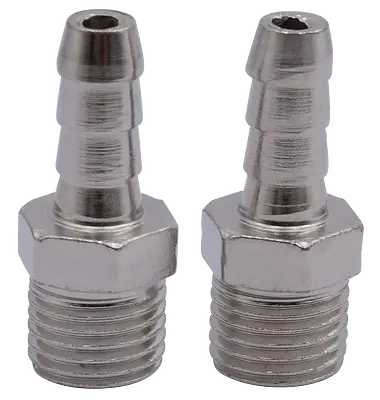ADAPTADOR MANGUERA MACHO FASCY AB13182 1/4" BSP 8MM PLATEADO 2PZS